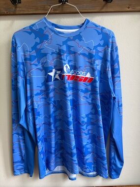 Men's Blue Long-Sleeve Swim Rash Guard - Tech